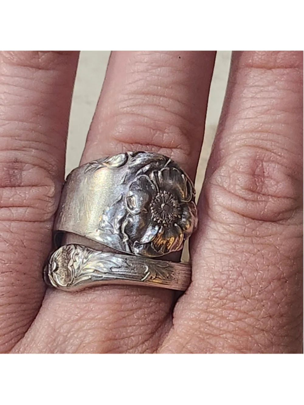 Rodgers A1 silver Plated Wrap Ring Size 8 Briar Rose / Briar Cliff 1910 Pattern